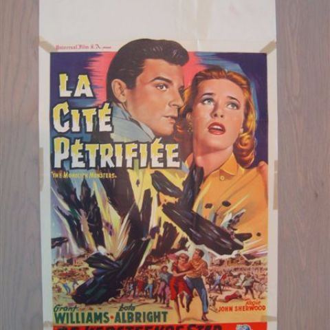 'La cite petrifee' (The monolith monsters) Belgian affichette